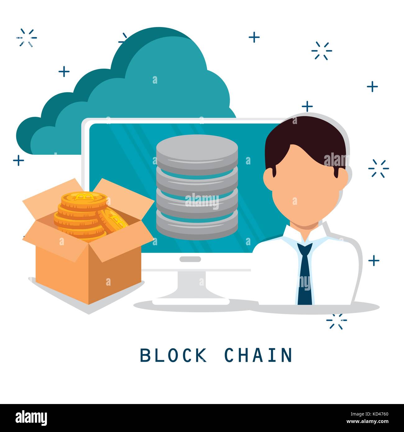 block chain tecnology concept vector illustration graphic design Stock ...