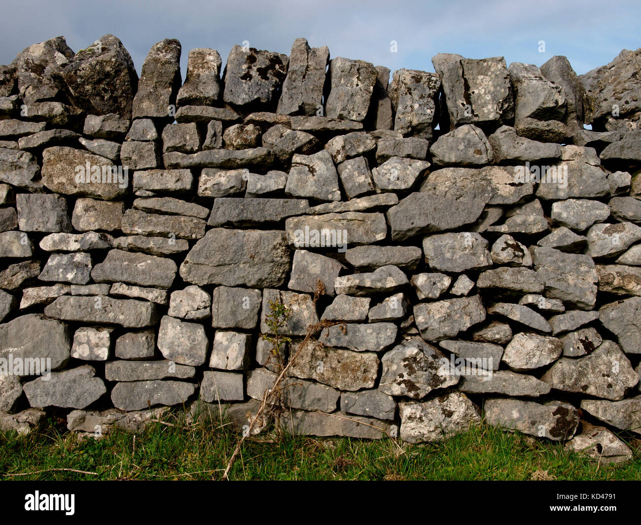 Dry stone wall, Buxton, The Peak District, Derbyshire, UK Stock Photo