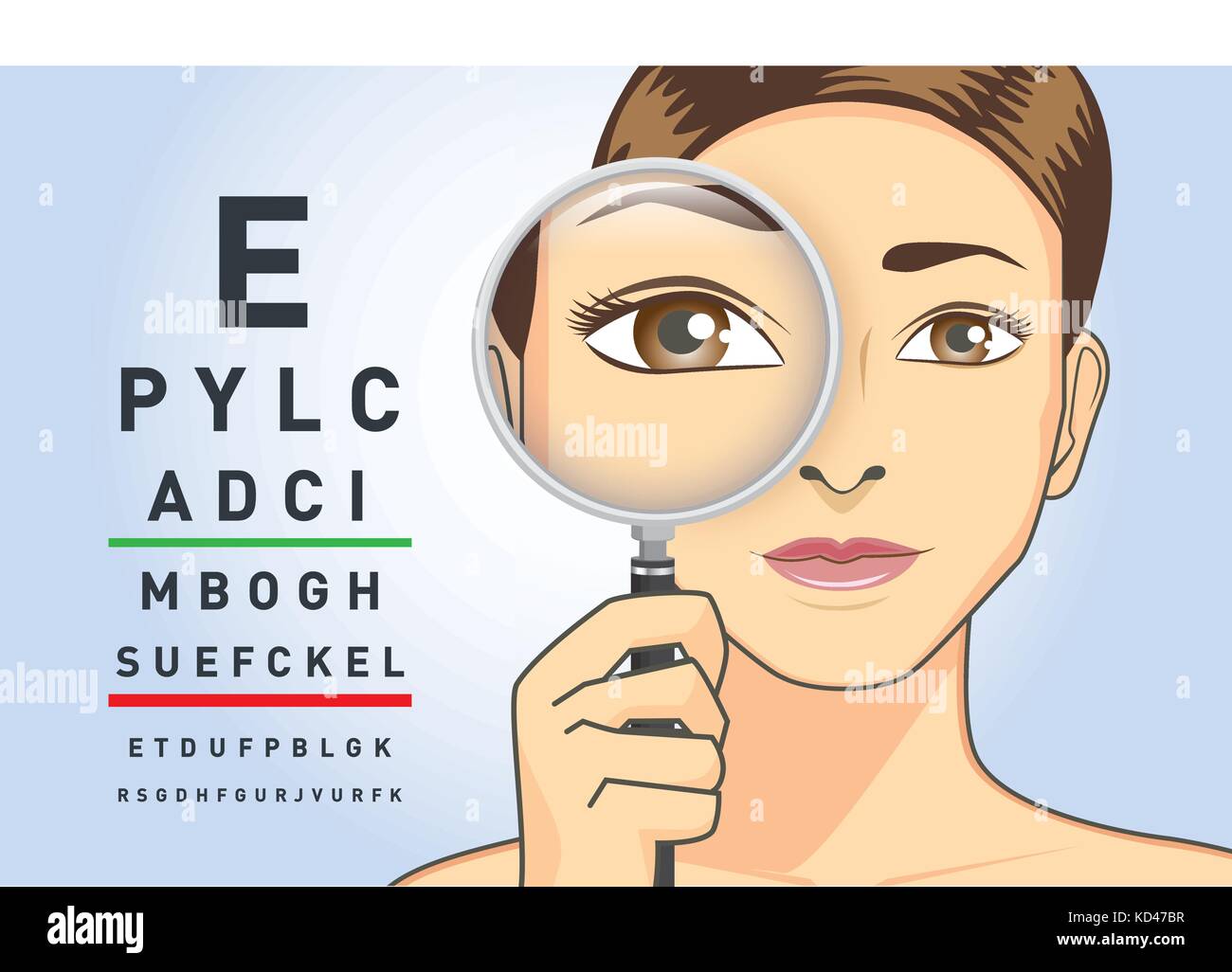 Eyesight concept test chart letters Stock Vector Images Alamy