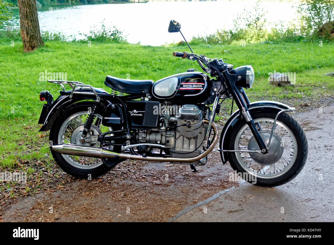 A 1970 Moto Guzzi V750 Ambassador Classic Motorcycle Stock Photo