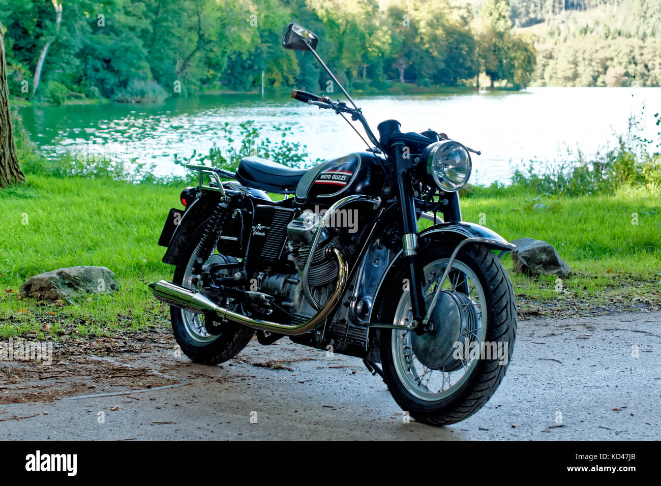 A 1970 Moto Guzzi V750 Ambassador Classic Motorcycle Stock Photo - Alamy