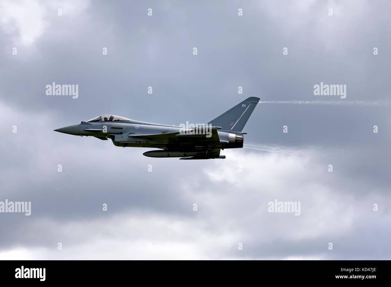 A Royal Air Force 29(R) Squadron Eurofighter Typhoon FGR.4 (ZK342/BV) at the RNAS Yeovilton Air Day, Somerset, United Kingdom,   2nd July 2016. Stock Photo