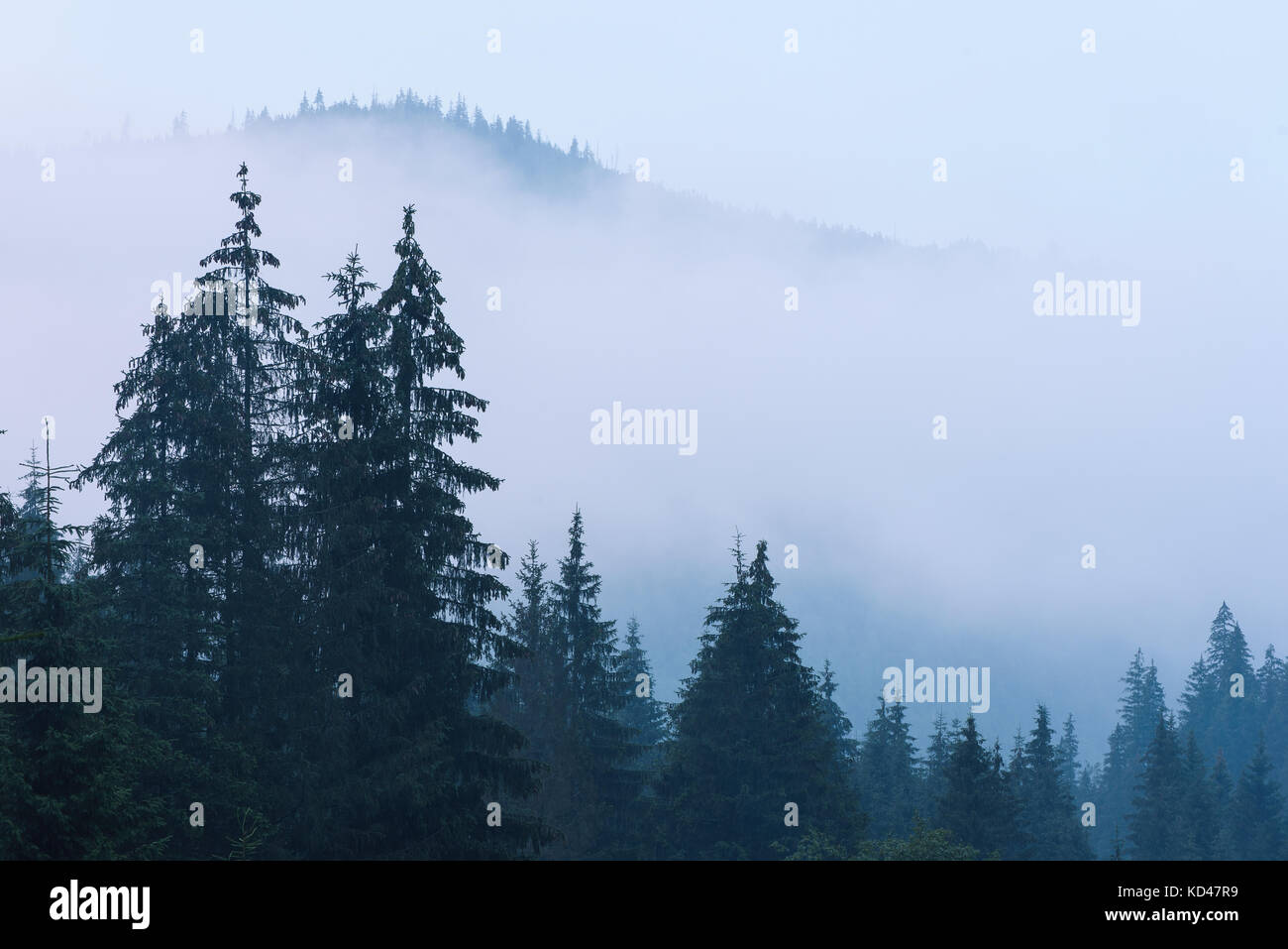 Misty mountain landscape Stock Photo - Alamy
