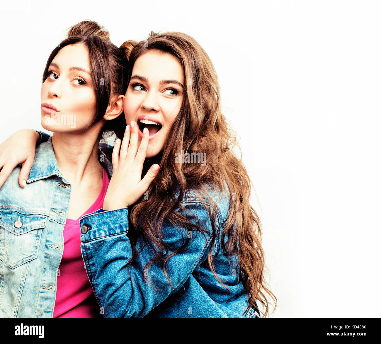 best friends teenage girls together having fun, posing emotional ...