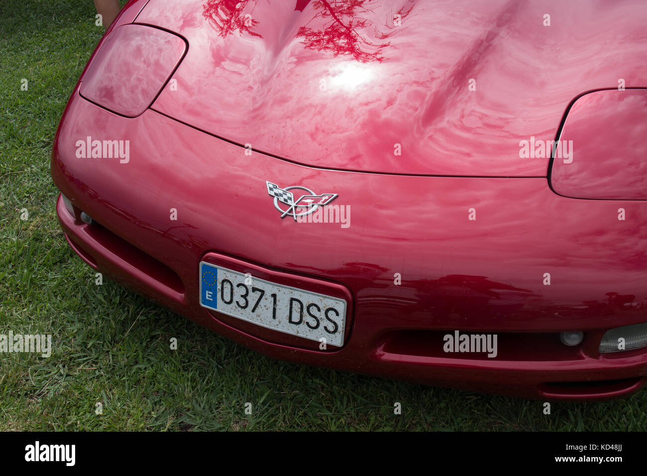 FARO, PORTUGAL, 26th August 2017: Close up view of a Chevrolet Corvette C5 coupe. Stock Photo
