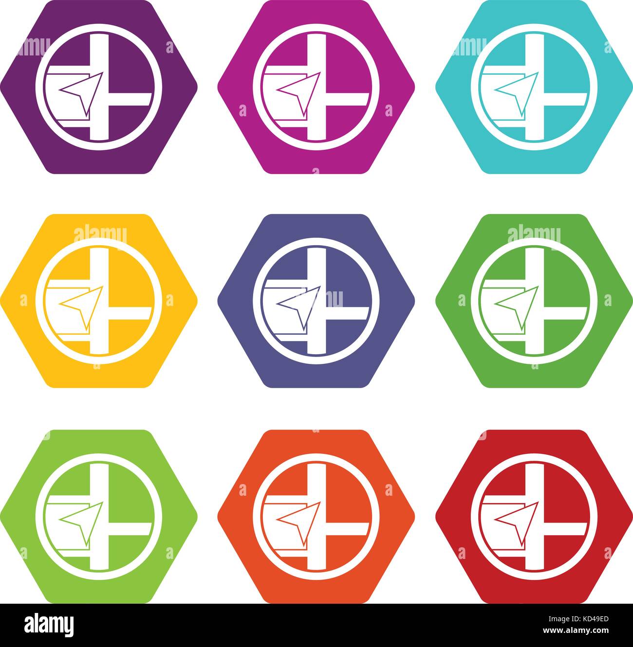 Map navigation icon set color hexahedron Stock Vector Image & Art - Alamy