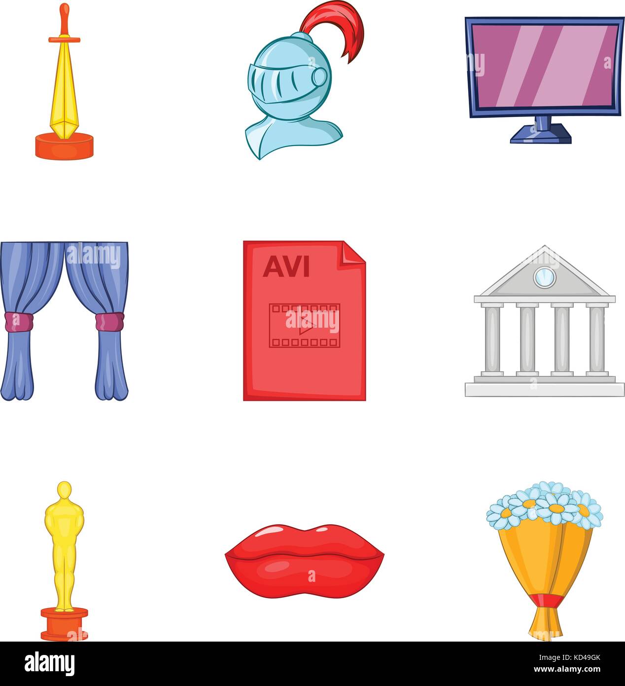 Cine-film icons set, cartoon style Stock Vector Image & Art - Alamy