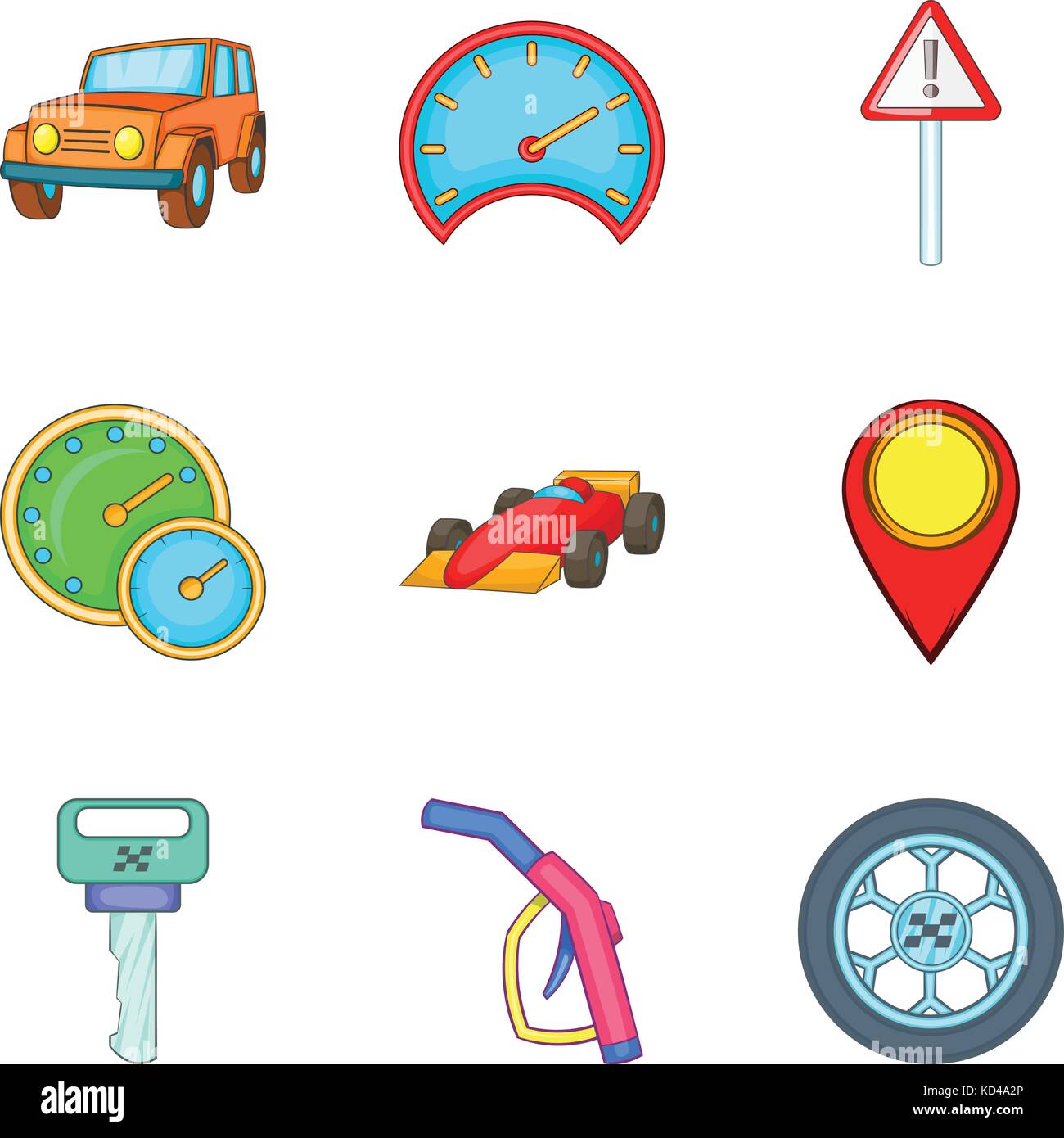 Stealing icons set, cartoon style Stock Vector