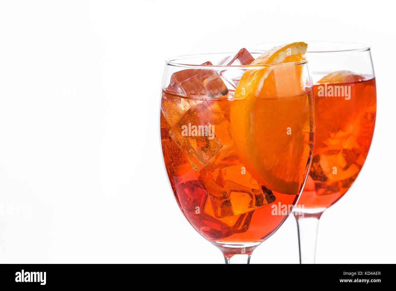Aperol spritz cocktail in glass isolated on white background Stock ...