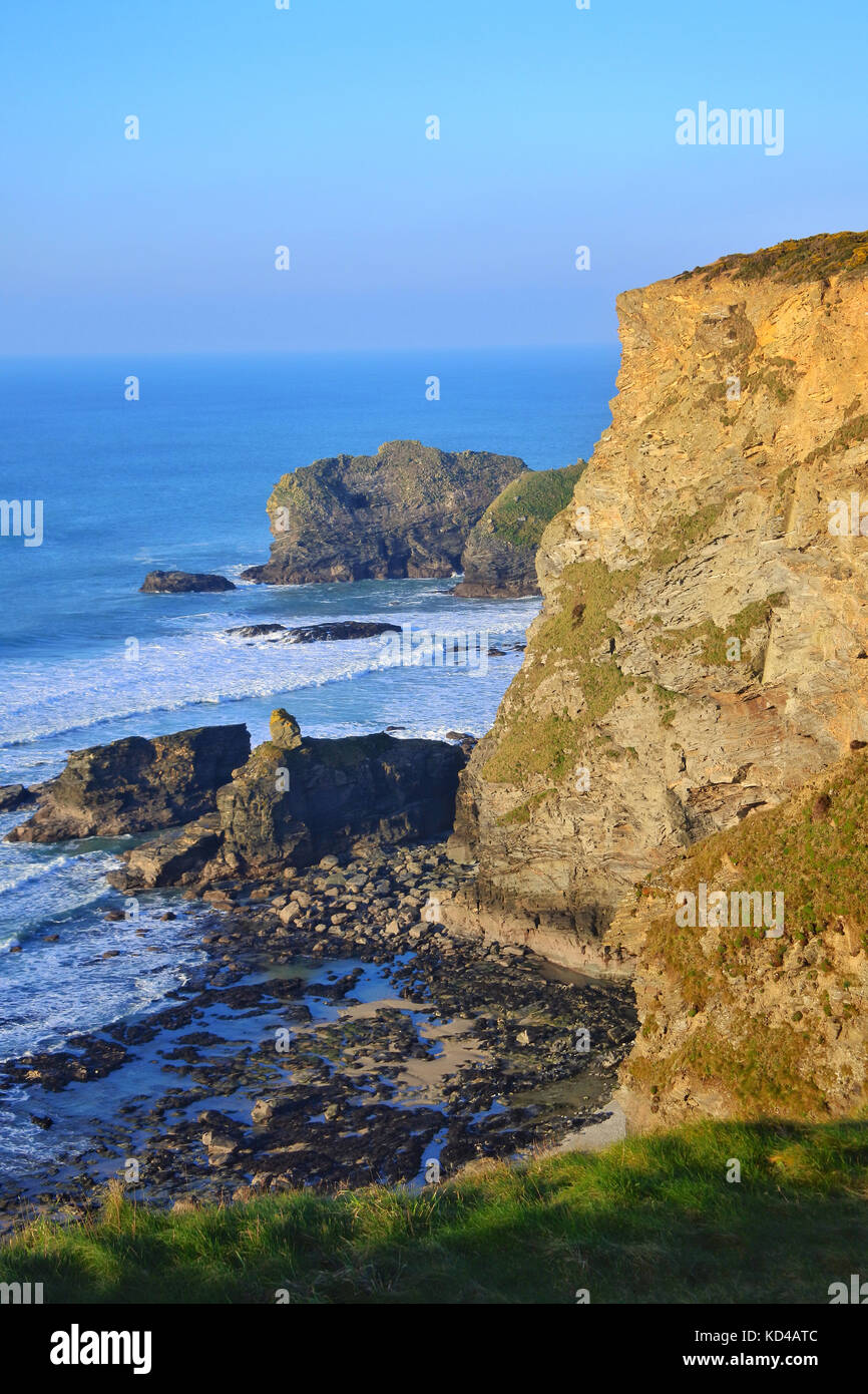 English british cornish rocky coast coastal clifftop hi-res stock ...