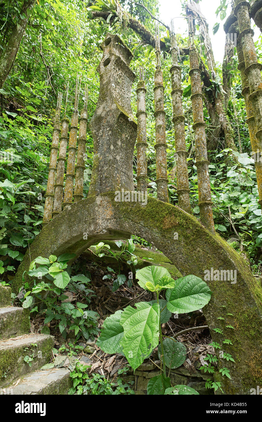 May 18, 2014 Xilitla, Mexico: Las Pozas also known as Edward James Gardens as well, with concrete structures blending in to vegetation in the most Nor Stock Photo