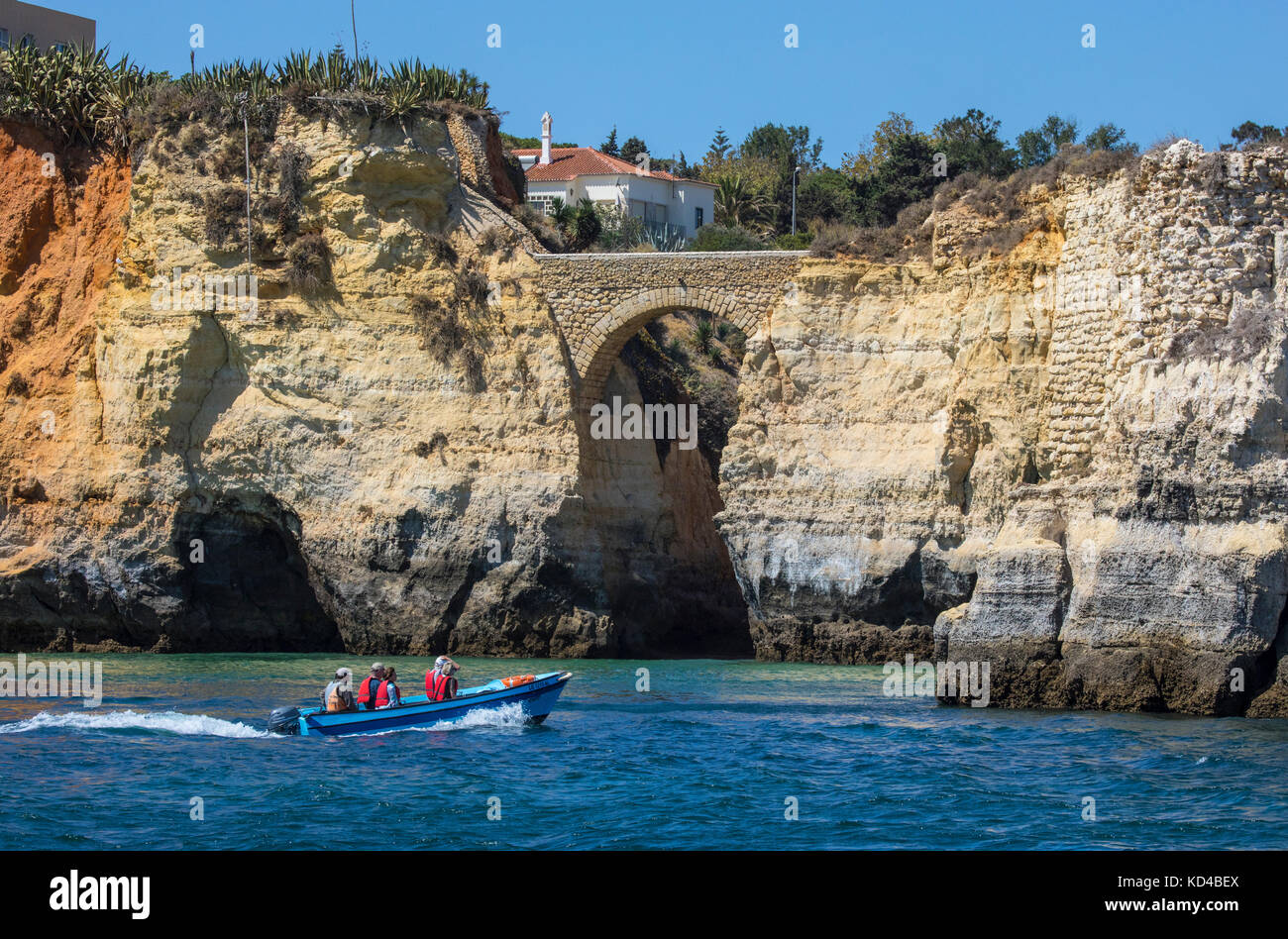 A view of the bridge at Praia da Batata, also know as Lagos Beach, in
