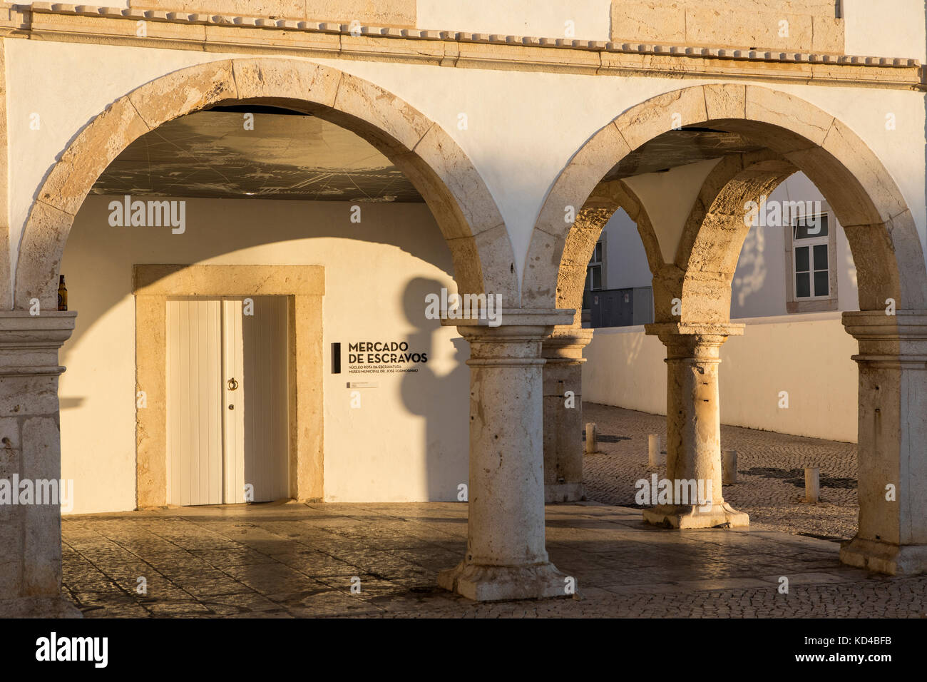 LAGOS, PORTUGAL - SEPTEMBER 18TH 2017: A view of the Mercado De Escravos - the Slave Market Museum, located in the historic old town of Lagos, Portuga Stock Photo