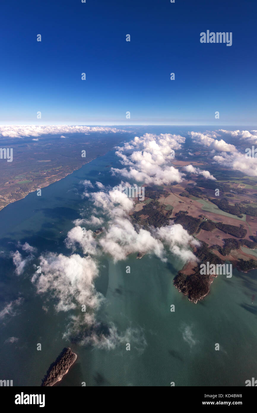High altitude view between sky and space , in to the dark. Sky view ...