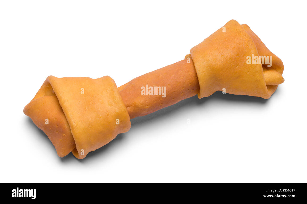 Small Rawhide Dog Bone Isolated on a White Background Stock Photo Alamy