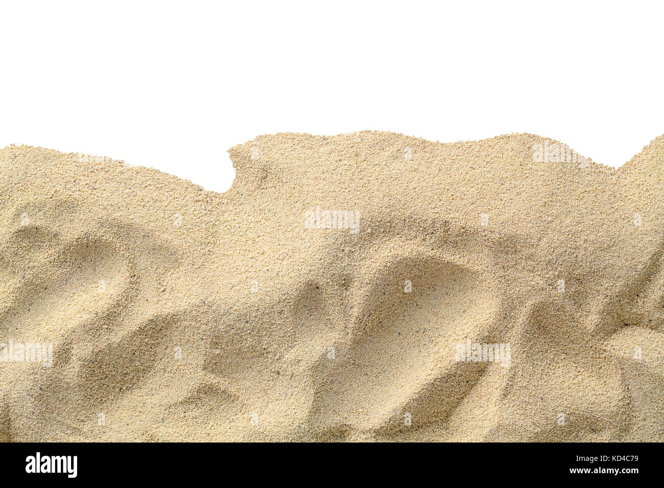 Beach Sand with Copy Space Cut Out on White. Stock Photo
