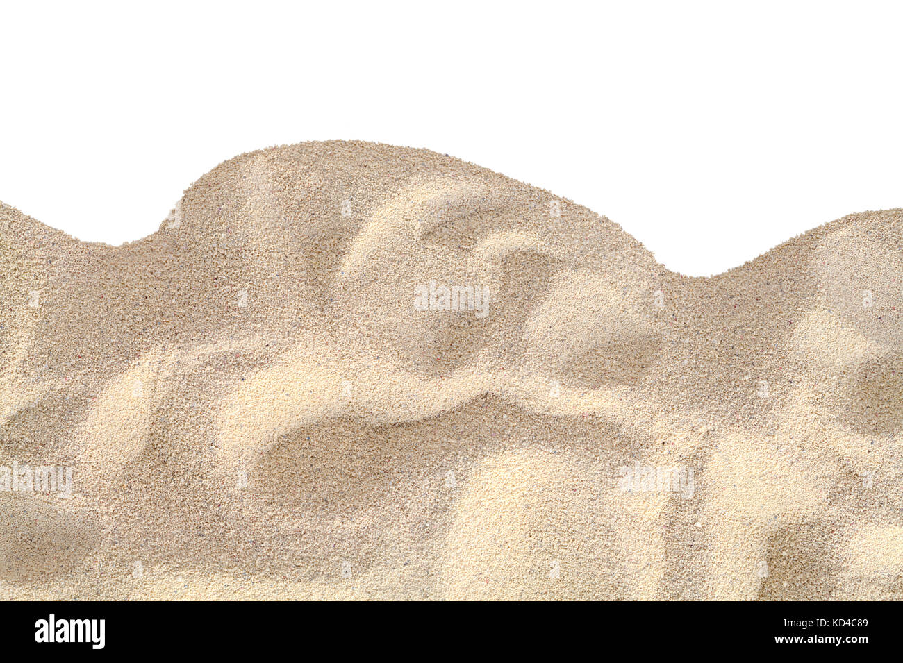 Beach Sand with Copy Space Cut Out on White. Stock Photo