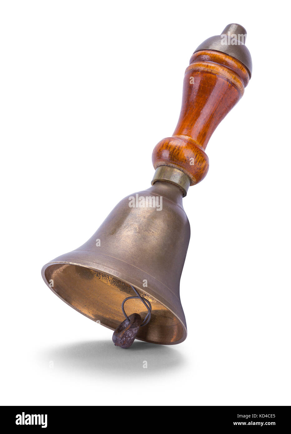 Old School Bell Isolated on a White Background. Stock Photo