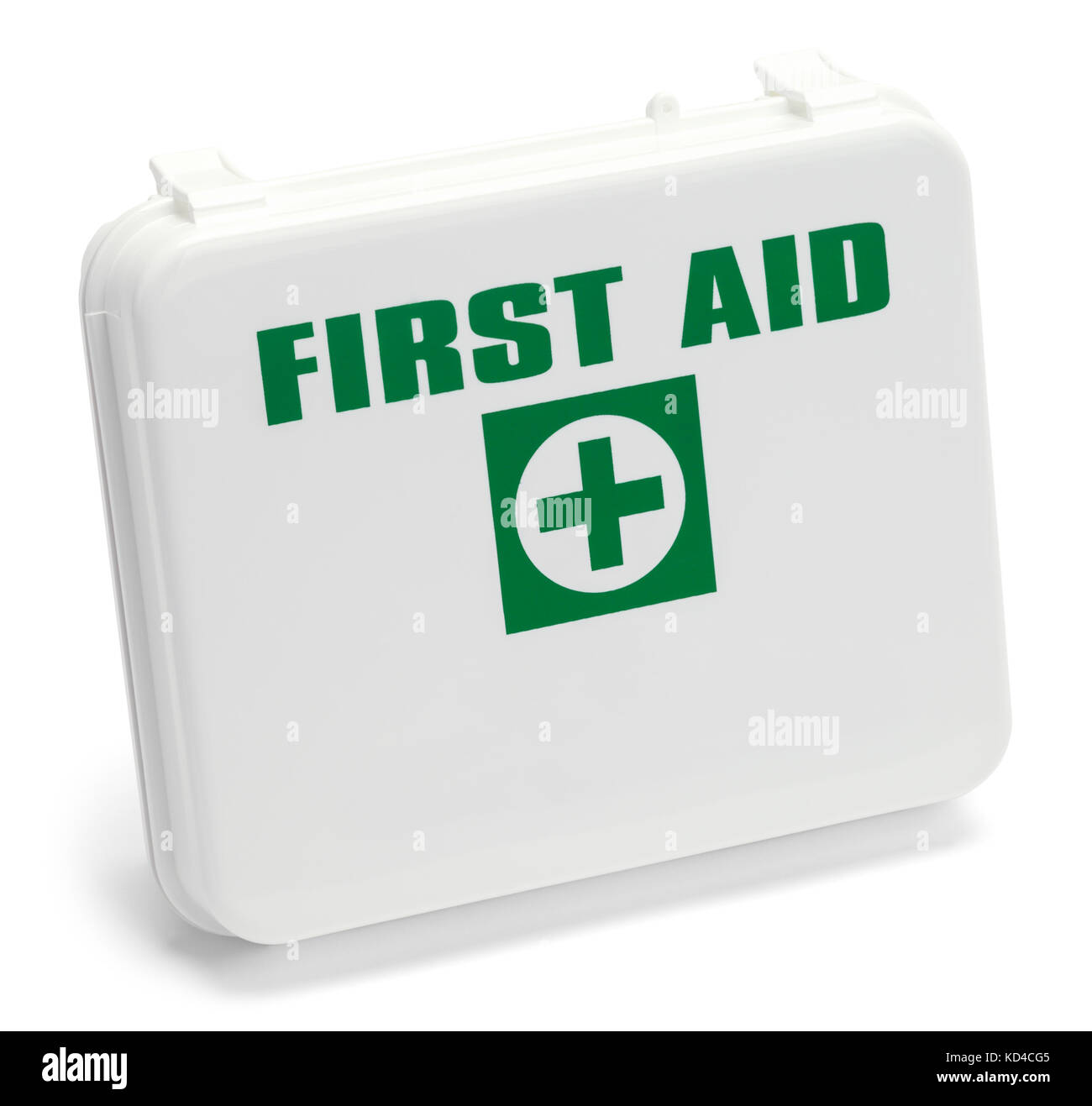 First Aid Box Isolated on a White Background. Stock Photo