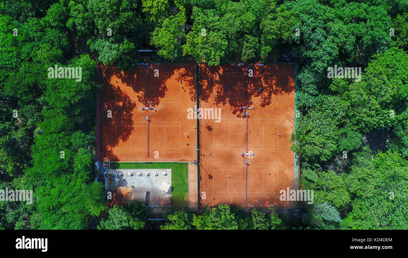 Aerial view of beautiful green park and outdoor playground Stock Photo ...