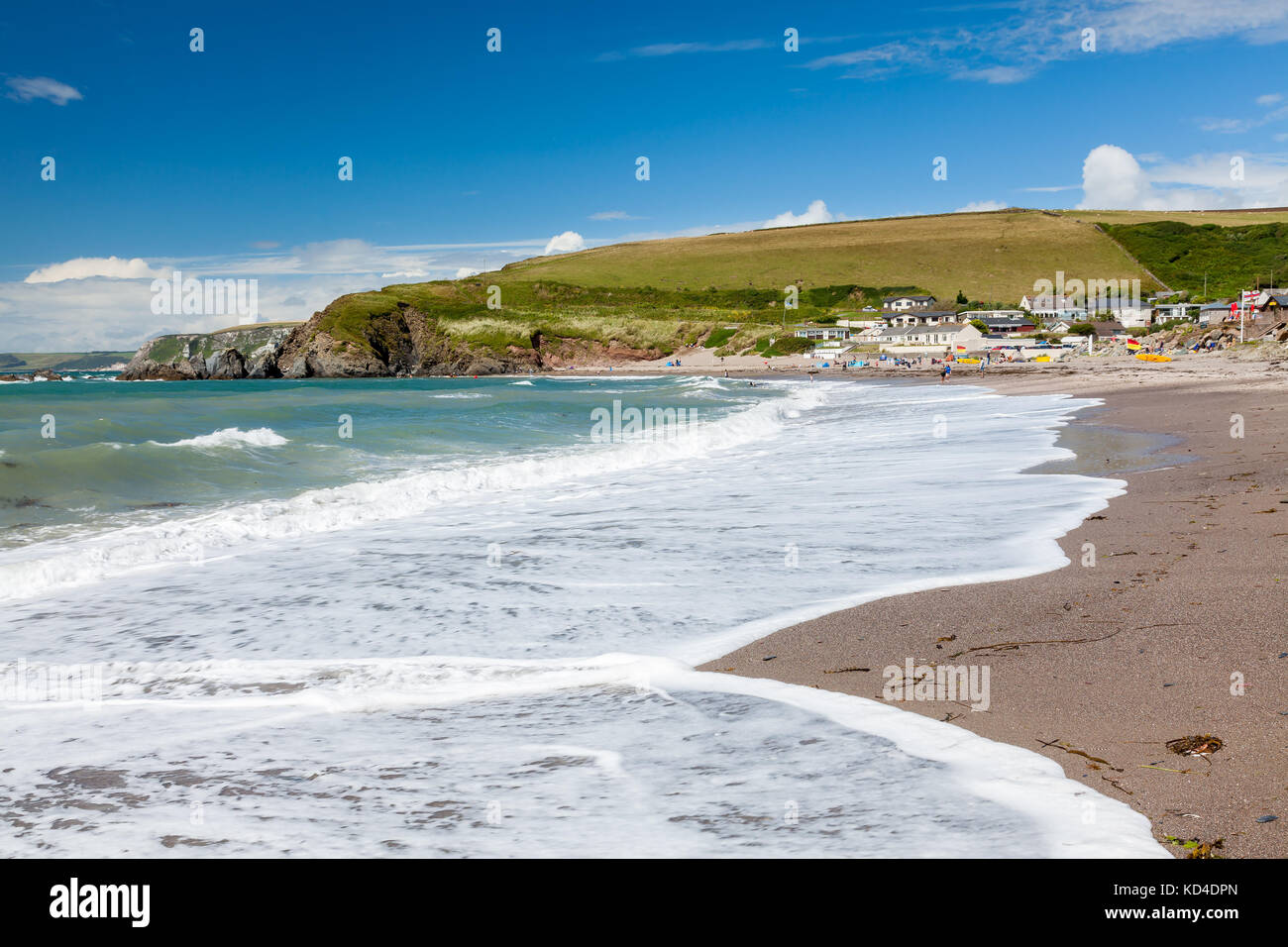 The beach at Challaborough Bay near Bigbury South Devon England UK ...