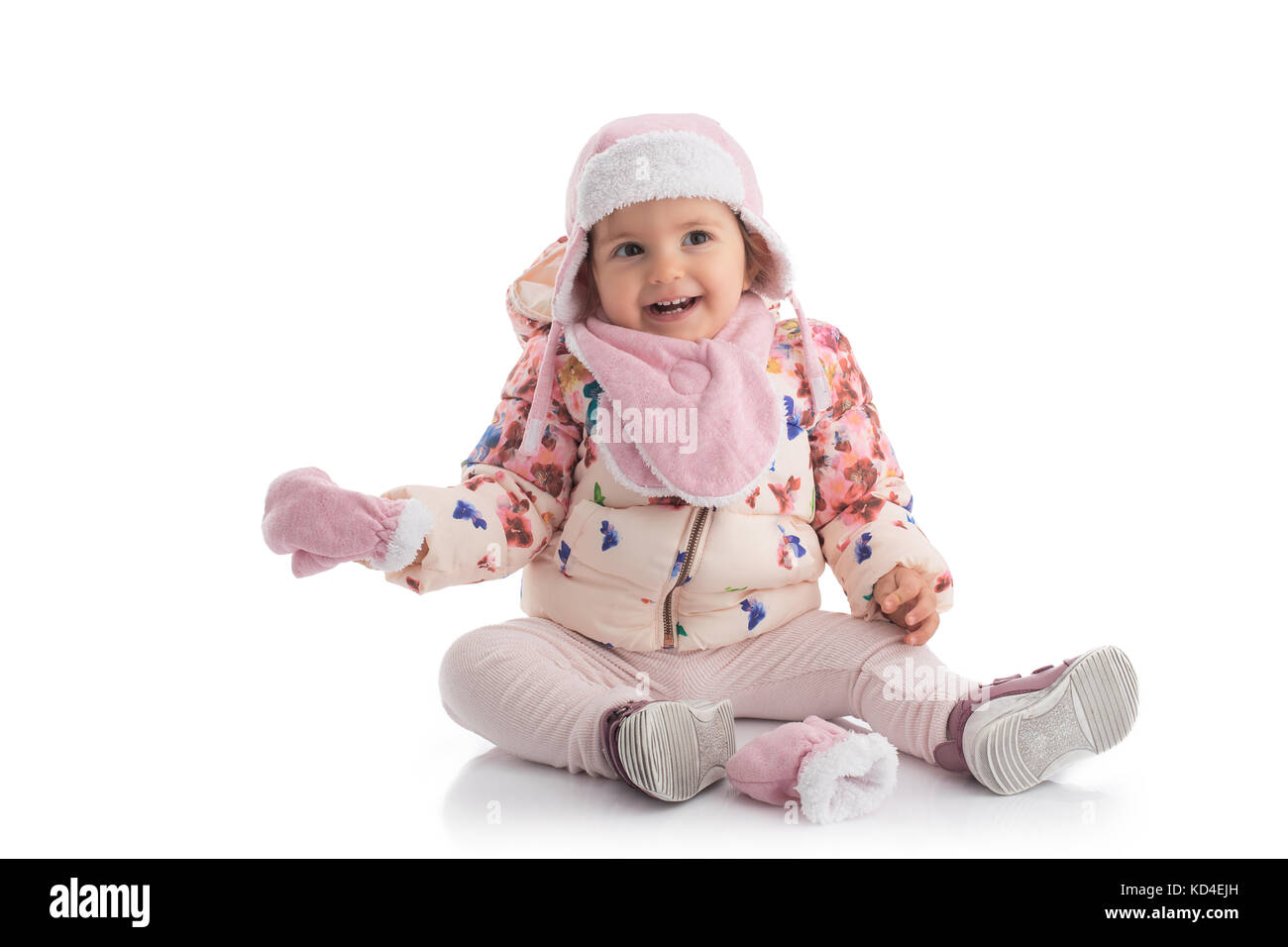 Portrait of a baby girl on a white background Stock Photo