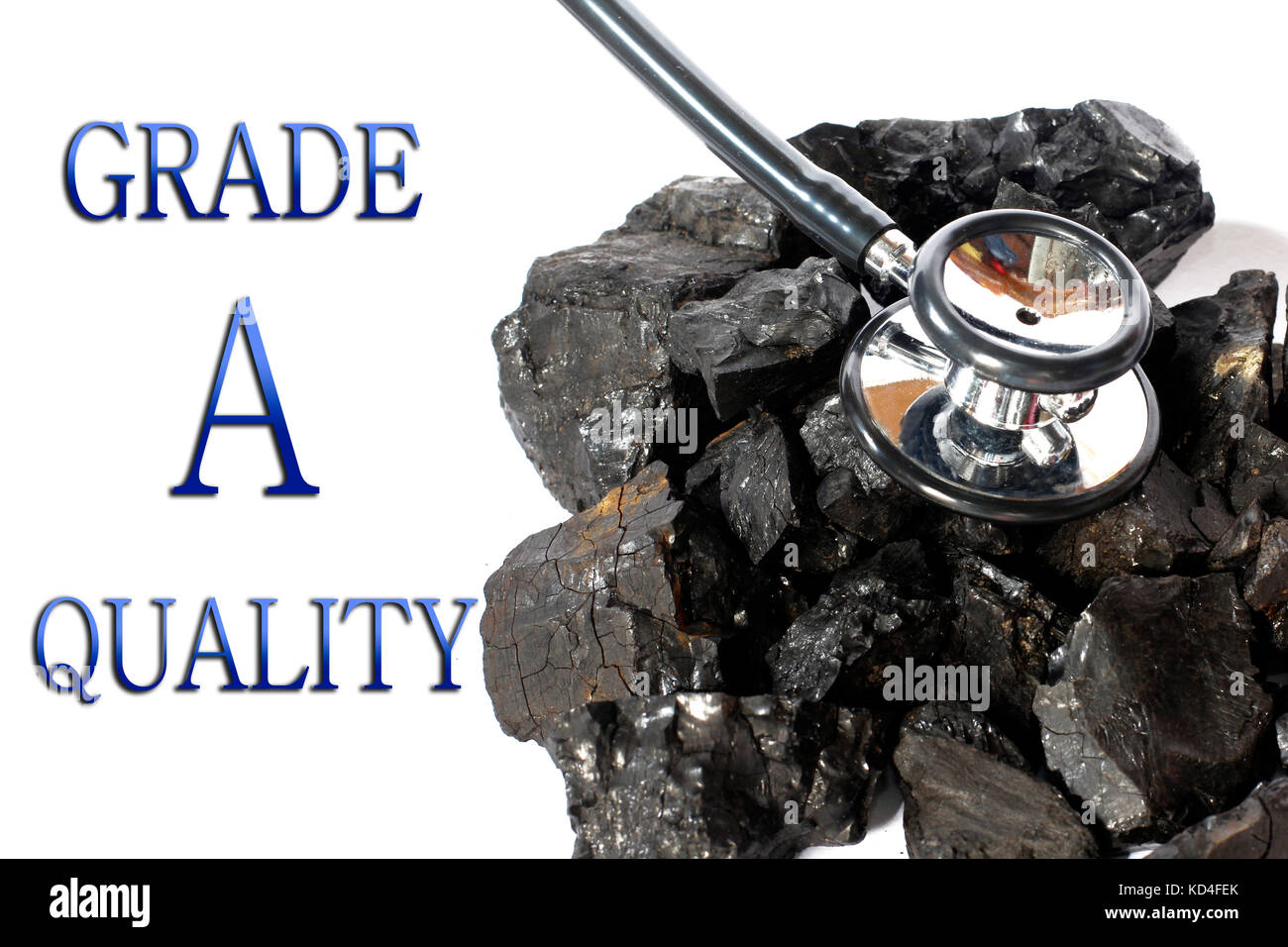 coal industry concept -  using a stethoscope.selective focus on stethoscope Stock Photo