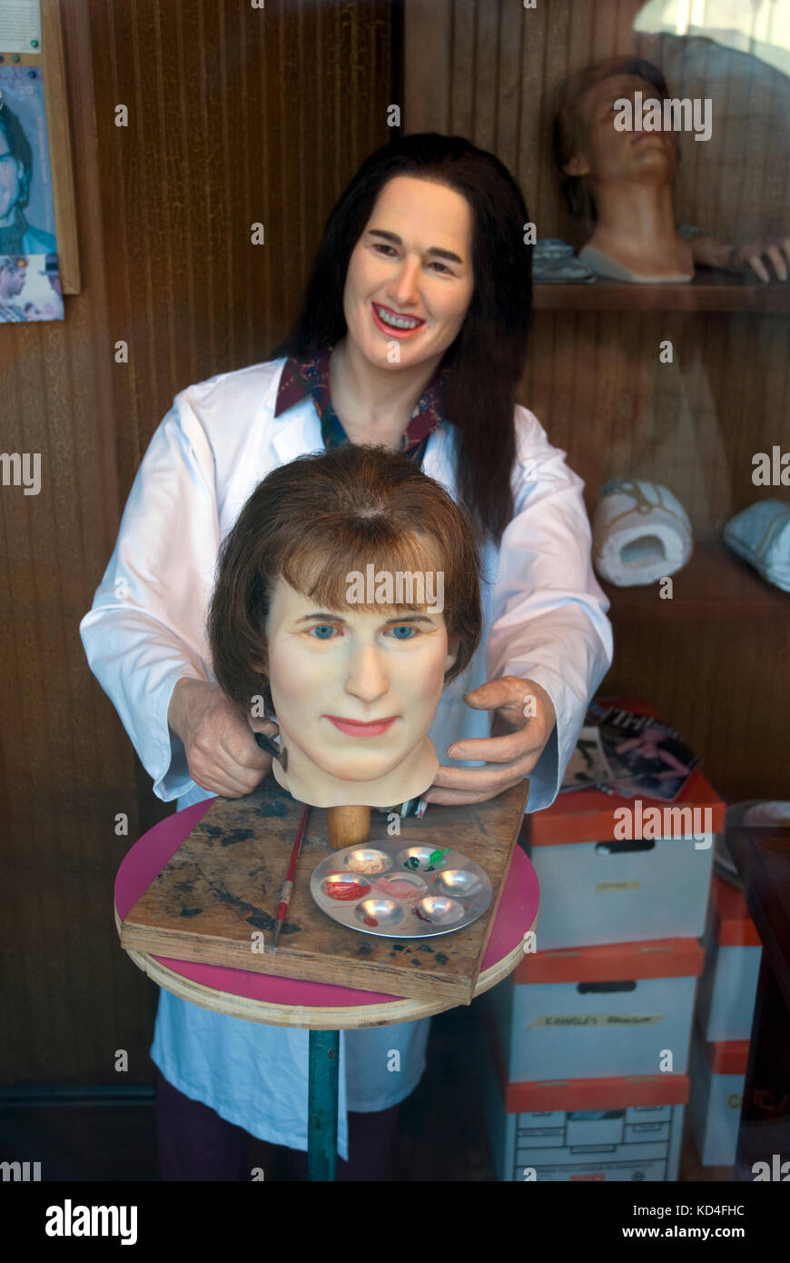 Window display of a wax museum in Clifton Hill entertainment district