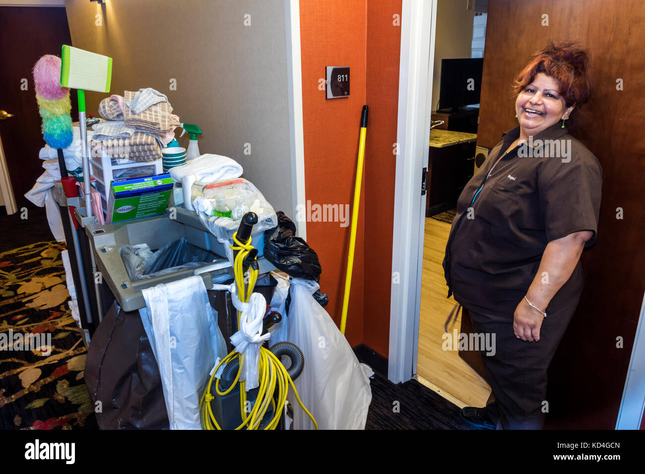 Housekeeping staff cleaning towels at Days Inn in Port Charlotte