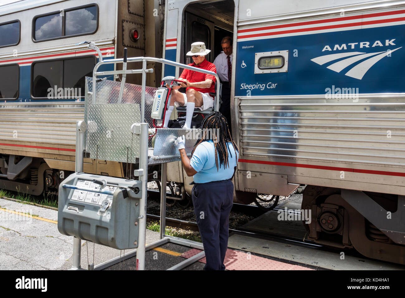 Orlando Florida,station,railroad,train,Amtrak,stop,Black man men male,woman female women