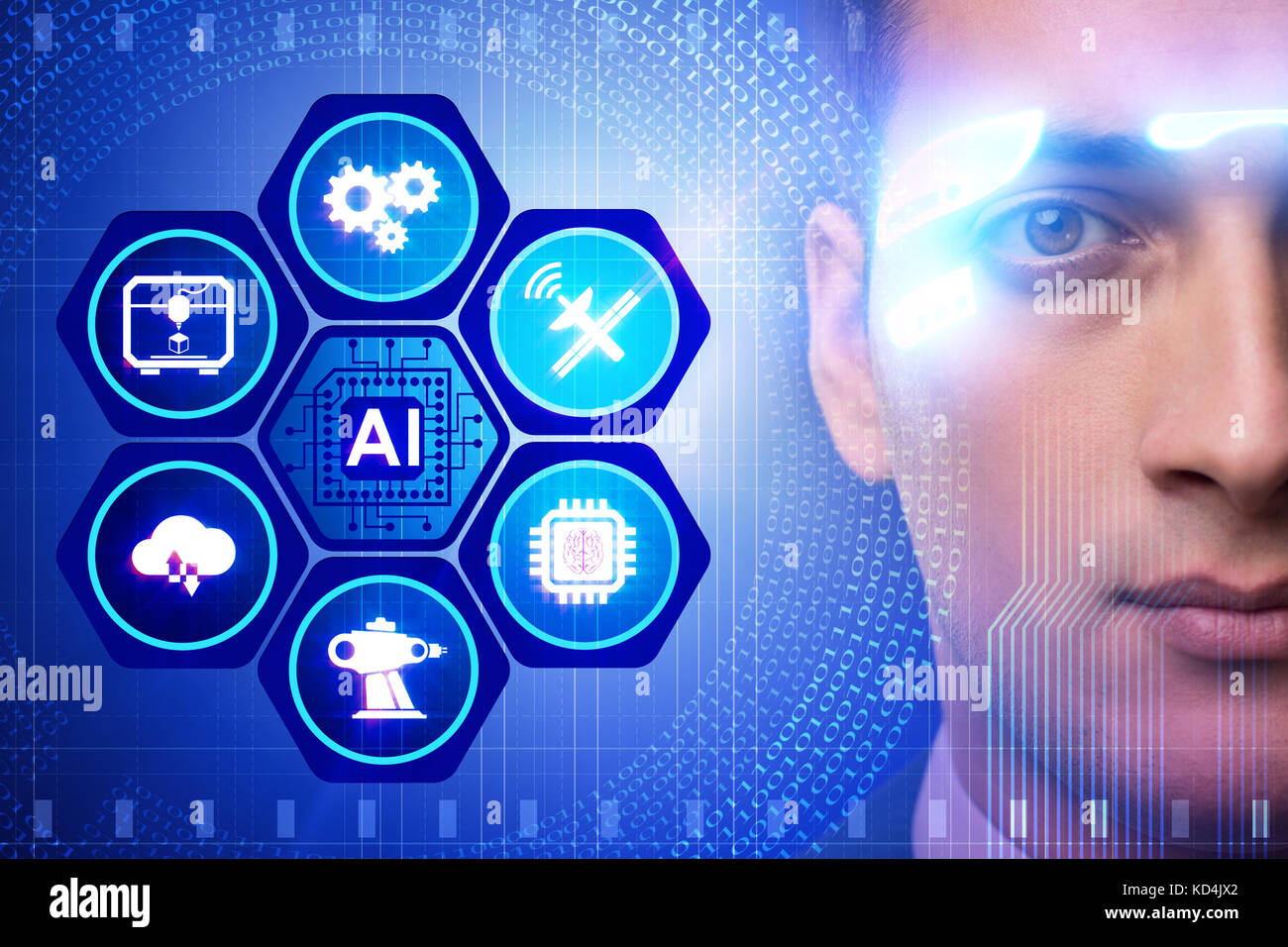 Artificial intelligence concept with businessman Stock Photo - Alamy