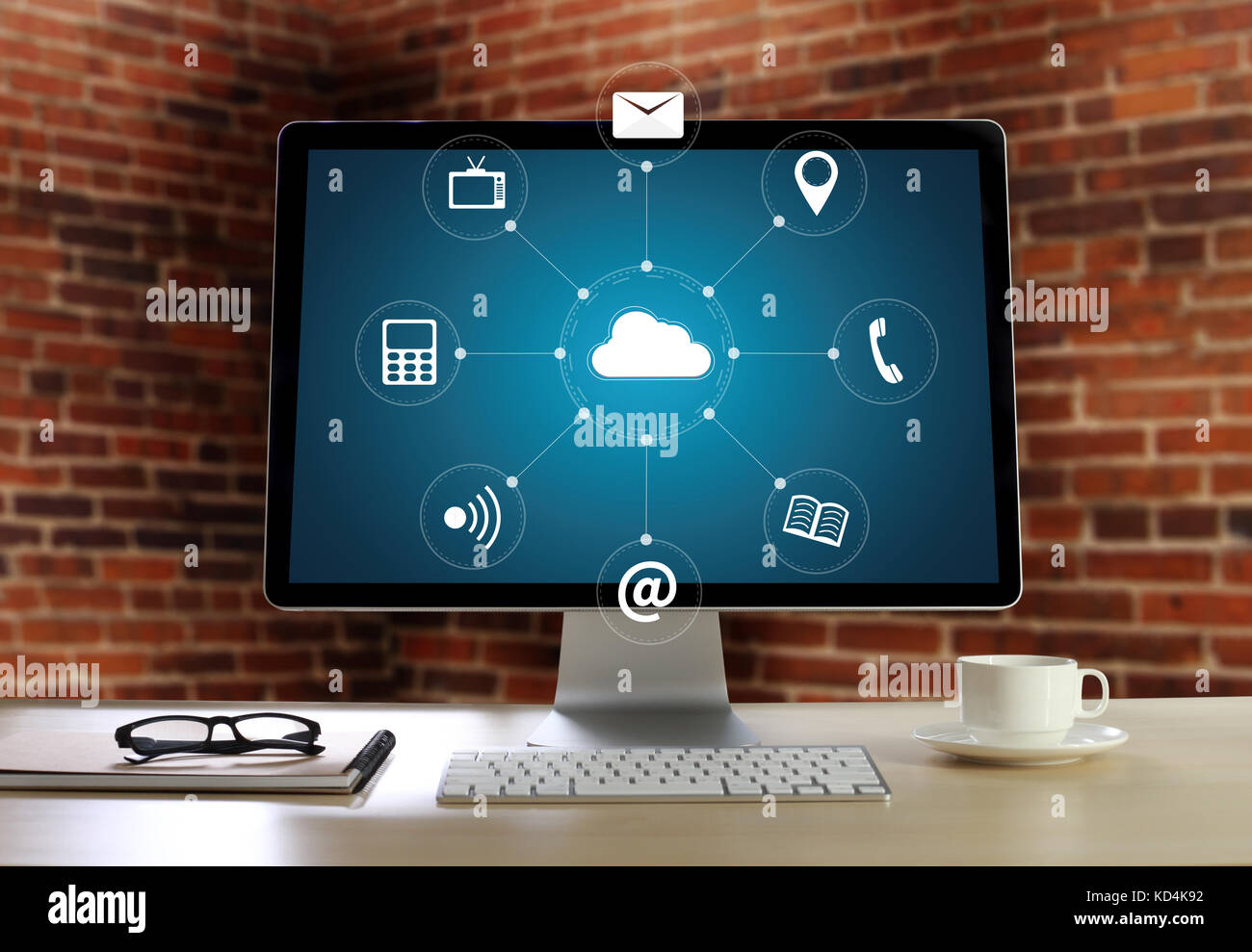 Cloud Computing diagram Network Data Storage Technology Service Stock ...