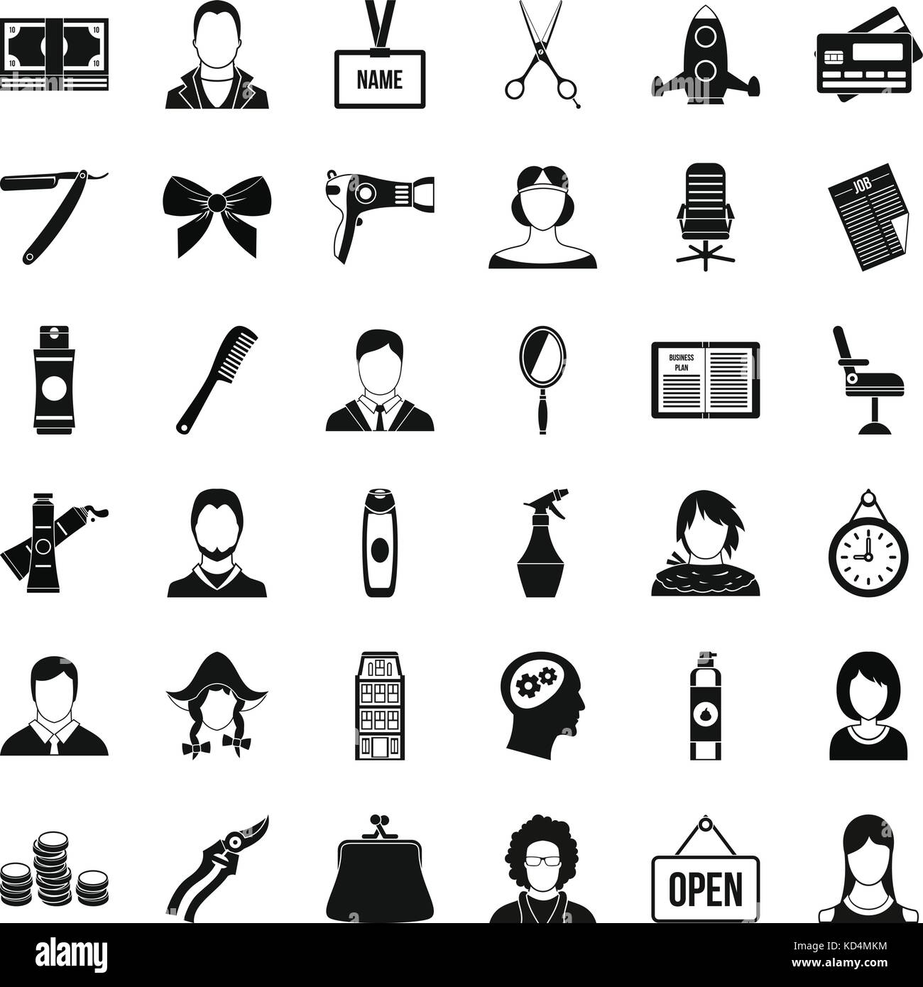 Hair style icons set, simple style Stock Vector Image & Art - Alamy