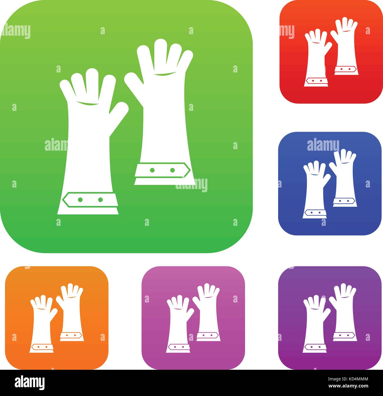 Heat resistant gloves for welding set color collection Stock Vector ...