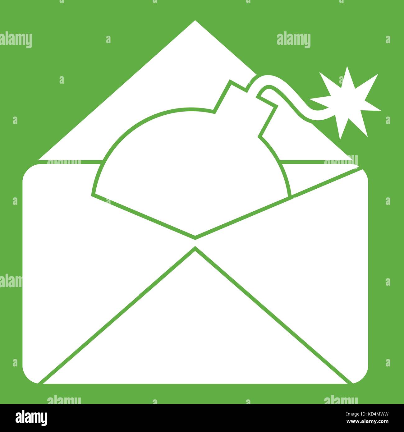 Envelope with bomb icon green Stock Vector Image & Art - Alamy