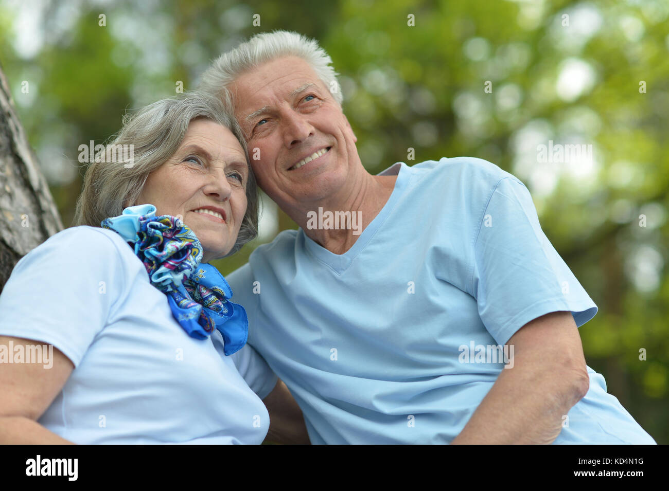 senior couple in the park Stock Photo - Alamy