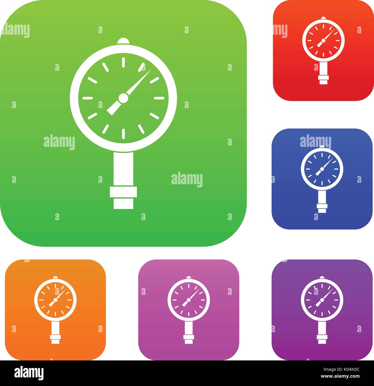 Manometer or pressure gauge set color collection Stock Vector Image