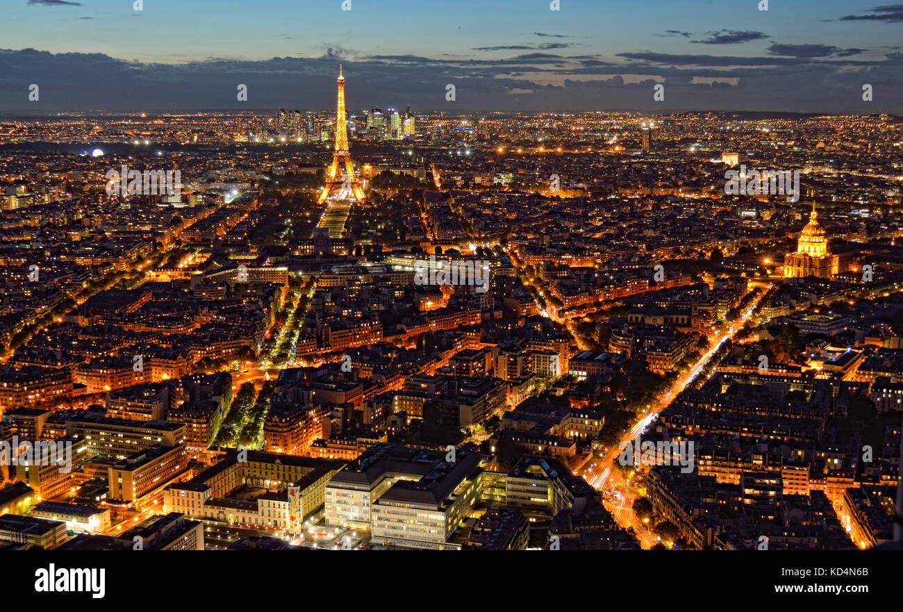 Panoramic view of Paris from Montparnasse Tower