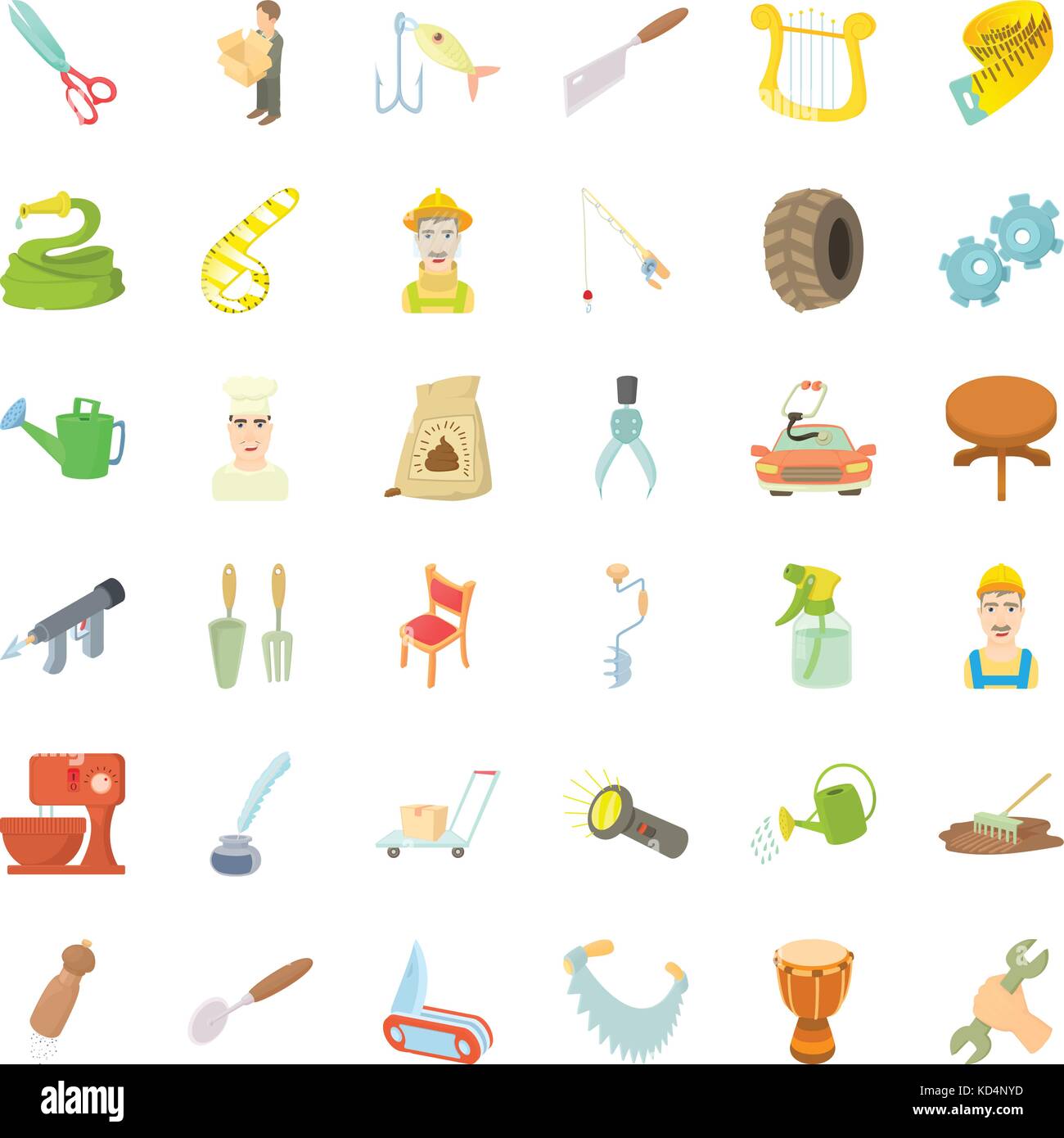Farmer icons set, cartoon style Stock Vector Image & Art - Alamy