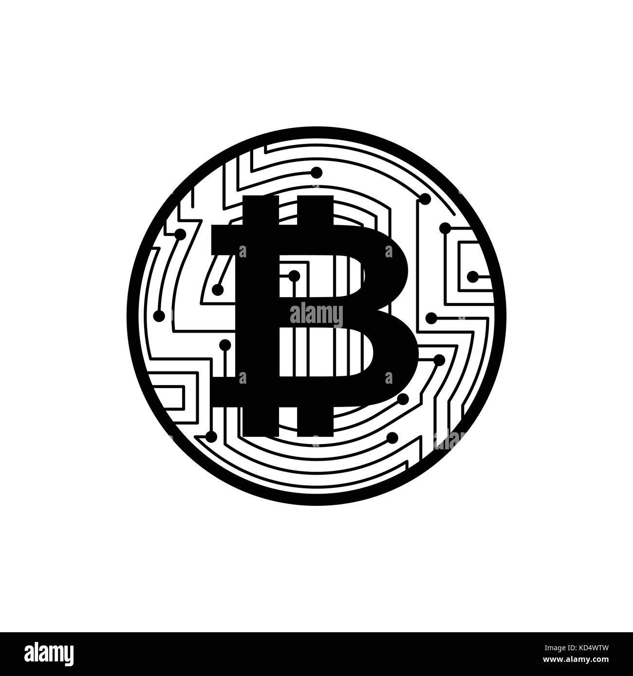 Bitcoin coin isolated. Crypto currency symbol. Virtual money sign. Vector  illustration Stock Vector Image & Art - Alamy