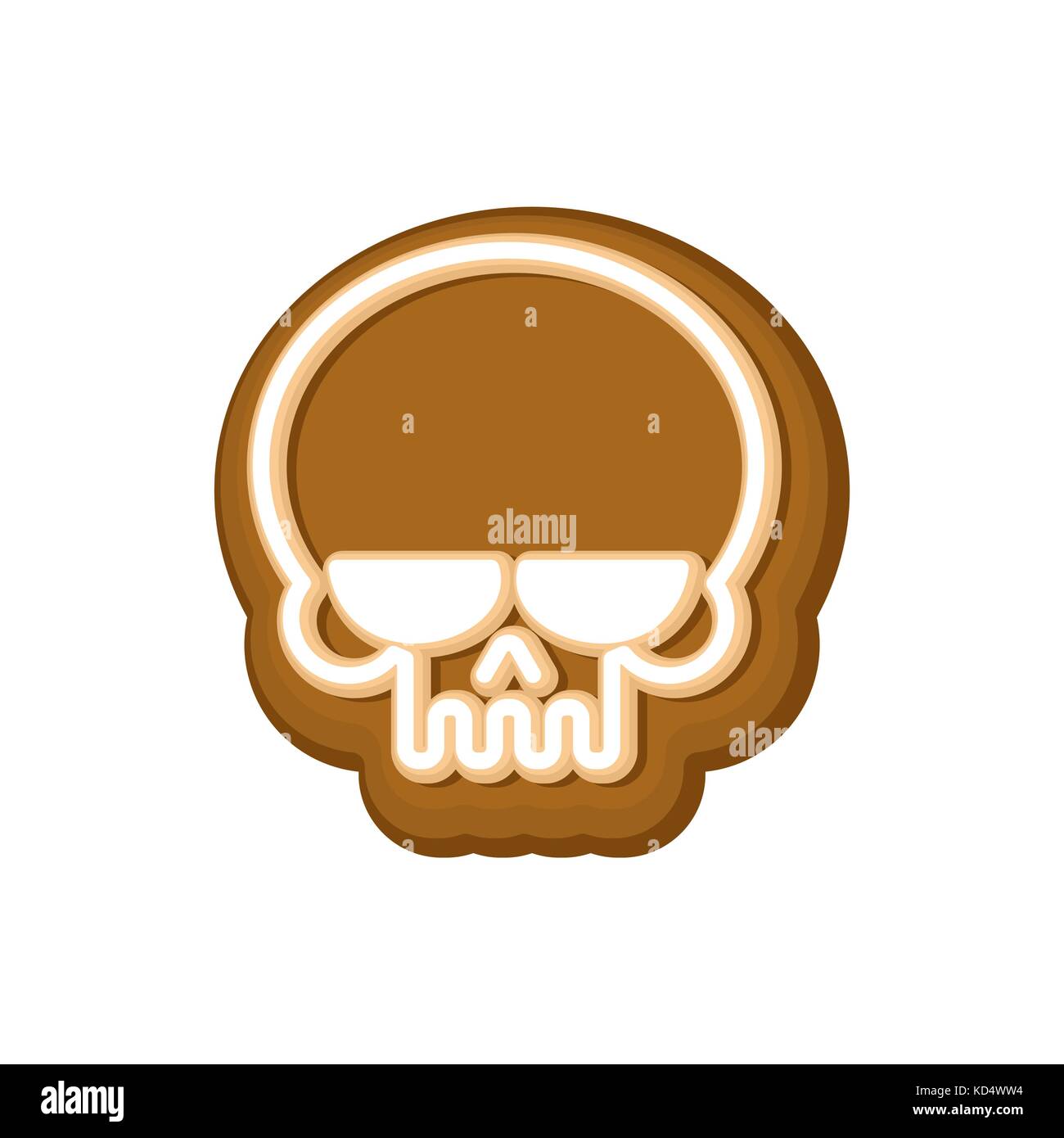 Halloween cookie skull. Cookies for terrible holiday. Vector illustration Stock Vector