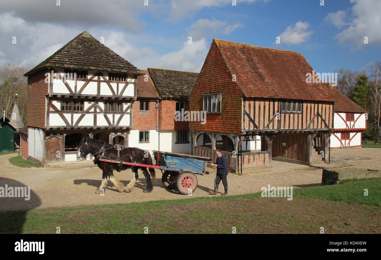 Traditional village scene at the Weald and Downland Living Museum, West Sussex. Stock Photo