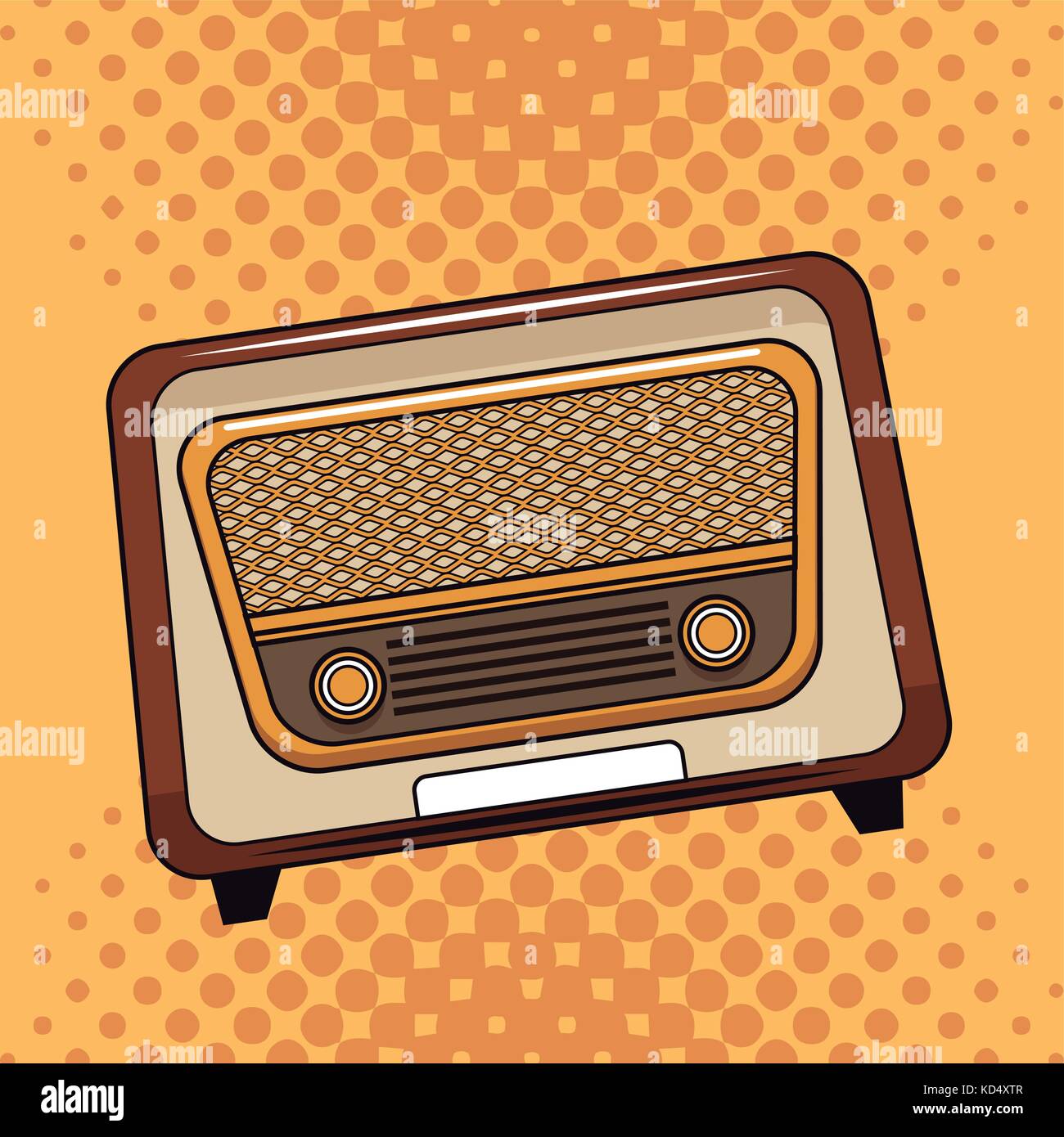 Old radio pop art cartoon Stock Vector Image & Art - Alamy