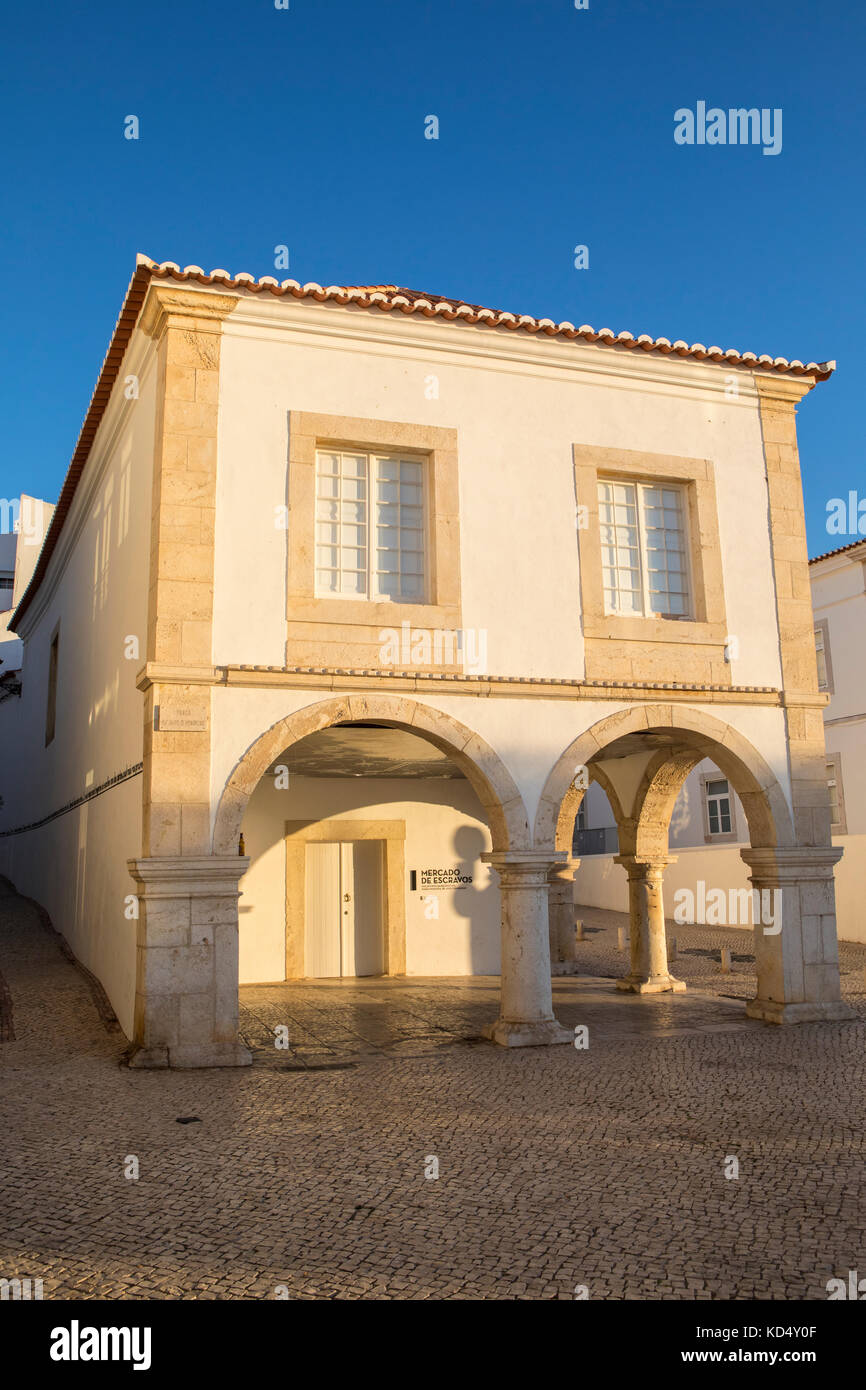 LAGOS, PORTUGAL - SEPTEMBER 18TH 2017: A view of the Mercado De Escravos - the Slave Market Museum, located in the historic old town of Lagos, Portuga Stock Photo