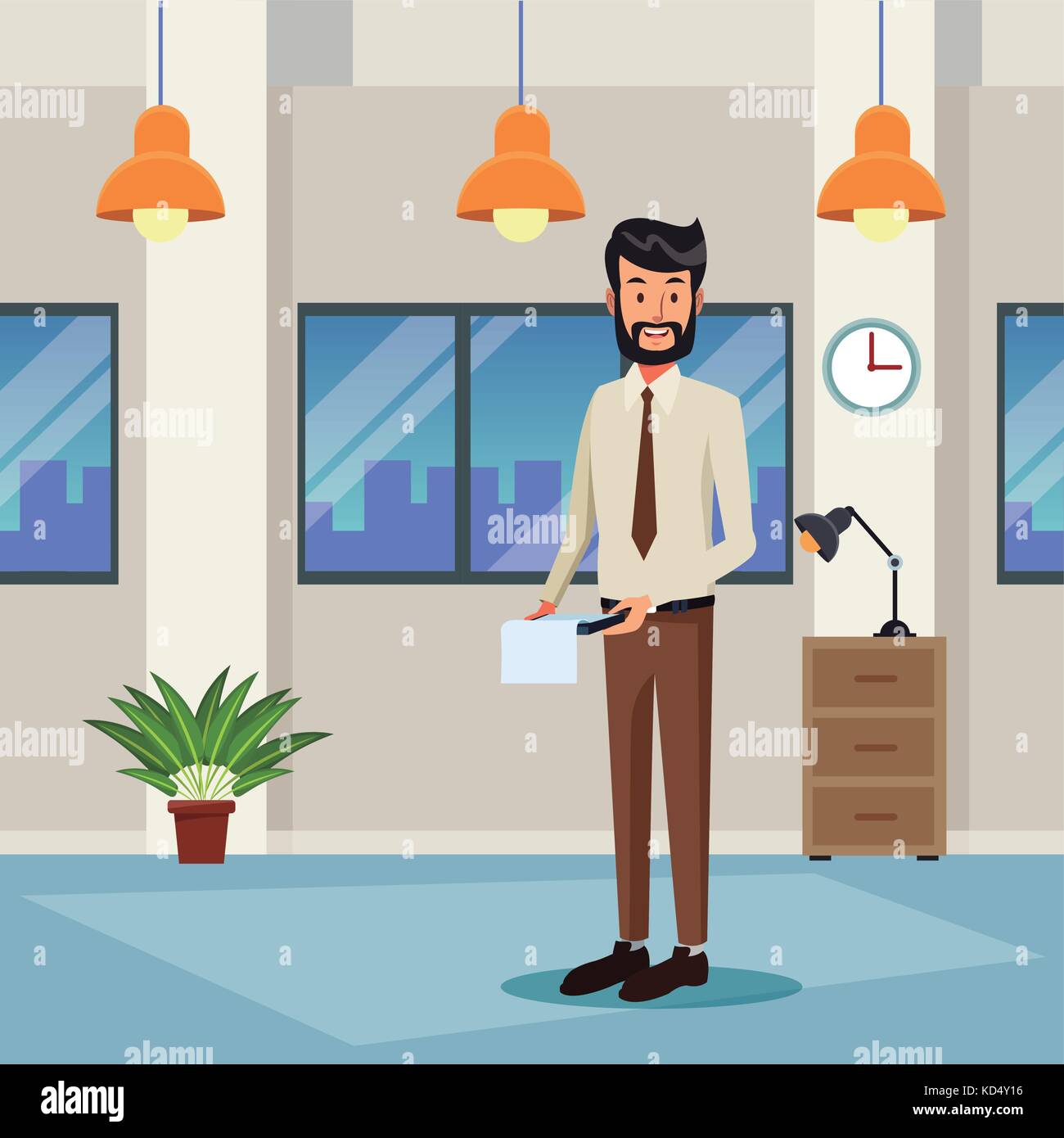 Businessman in office Stock Vector Image & Art - Alamy