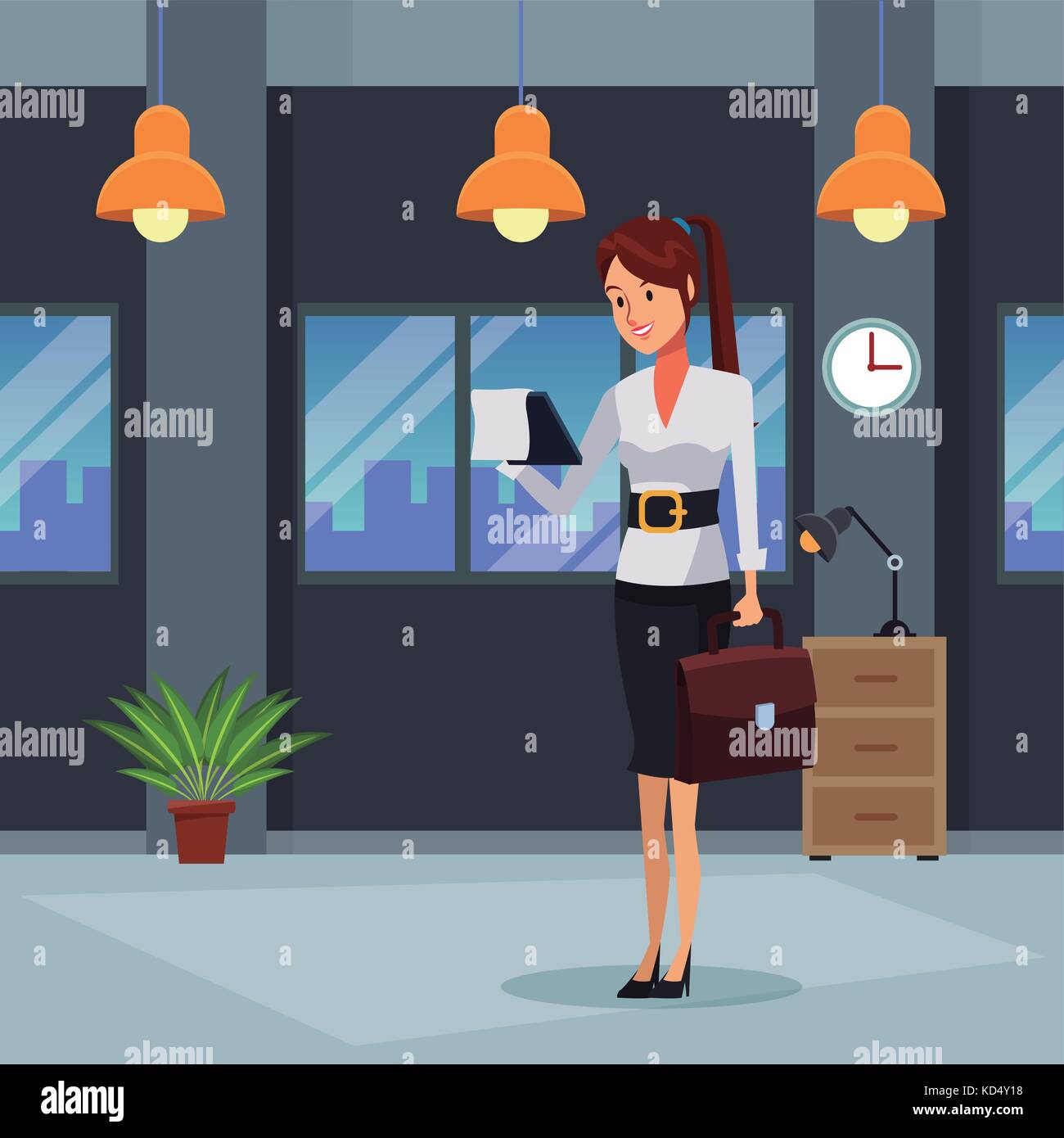 Business woman in office Stock Vector Image & Art - Alamy