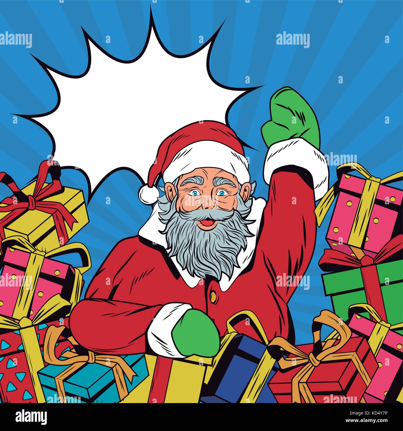 Santa claus with gifts Christmas pop art Stock Vector Image & Art - Alamy