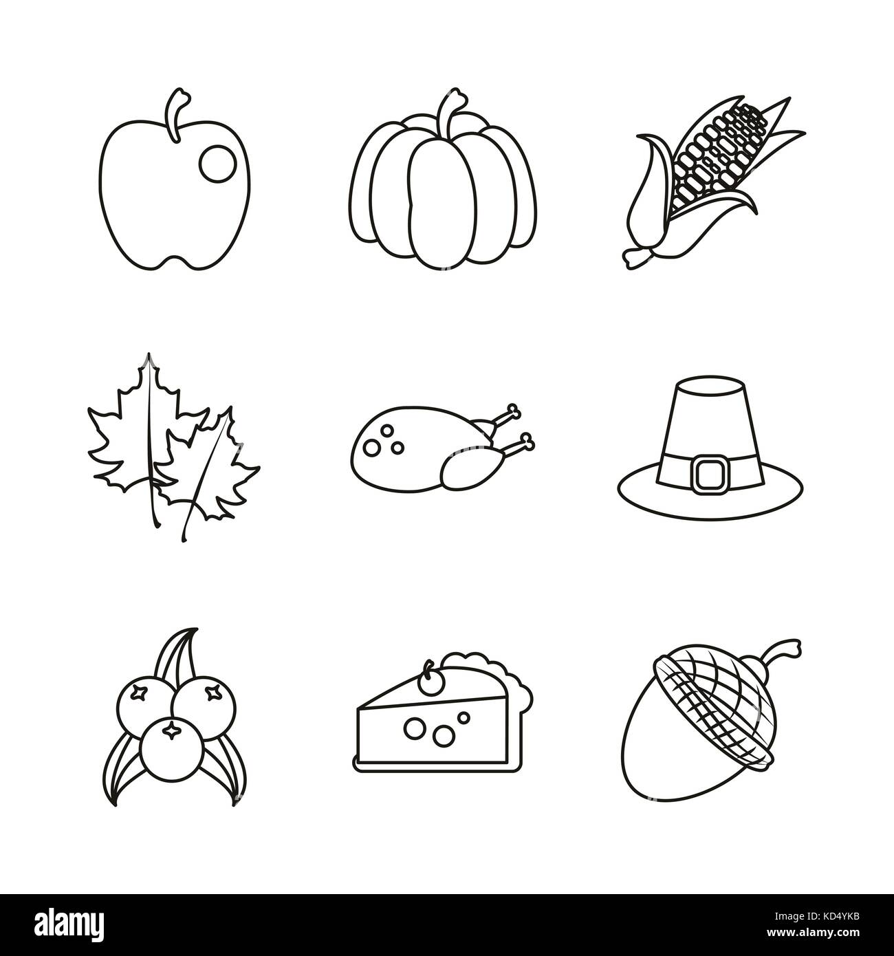 Thanksgiving icons set Stock Vector Image & Art - Alamy
