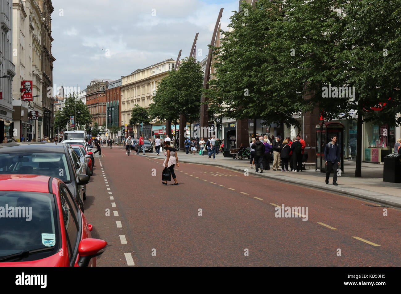 Donegall Place Belfast Northern Ireland. People shopping in one of