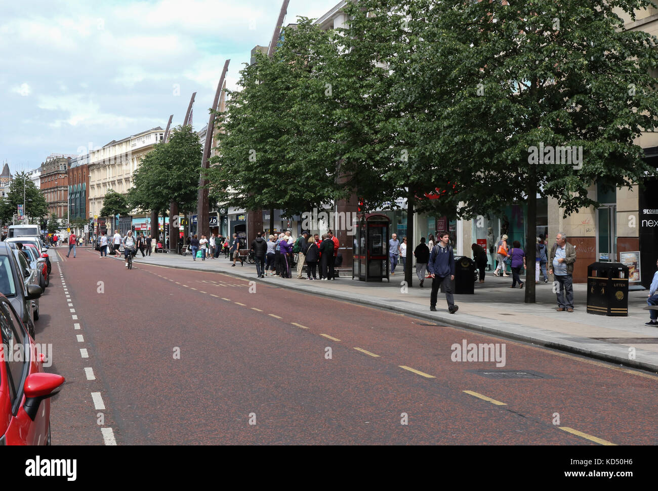 Donegall Place Belfast Northern Ireland. People shopping in one of